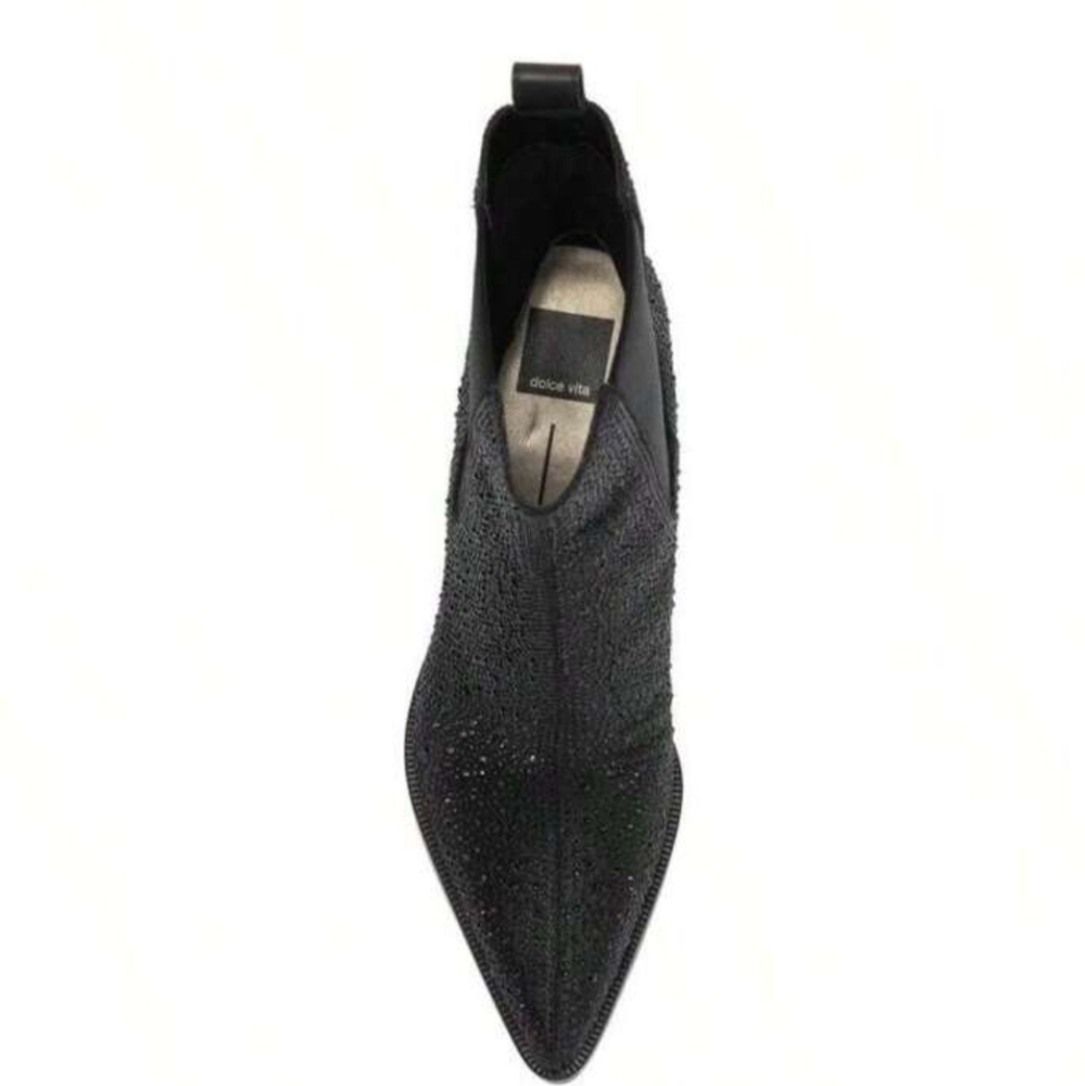Dolce Vita Shadie Crystal Chelsea Boot In Black Metallic Crystal Designer #72 - Picture 4 of 13